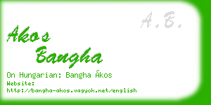 akos bangha business card